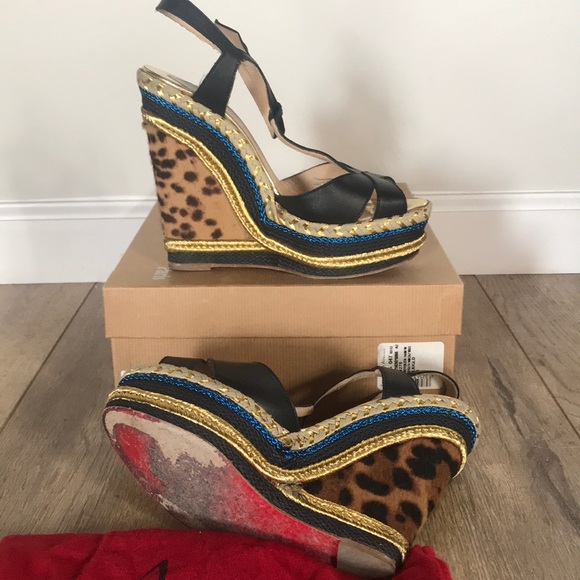 Christian Louboutin Trotolita 140 Calf/Pony Wedge - Picture 3 of 6